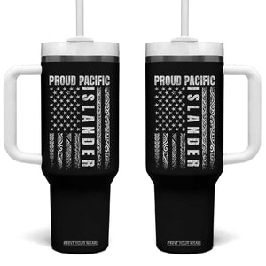 Proud Pacific Islander Tumbler With Handle AAPI Heritage Month Polynesian Tribal American Flag TS11 One Size: 40 oz Black Print Your Wear