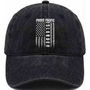 Proud Pacific Islander Washed Cotton Baseball Cap AAPI Heritage Month Polynesian Tribal American Flag TS11 Print Your Wear