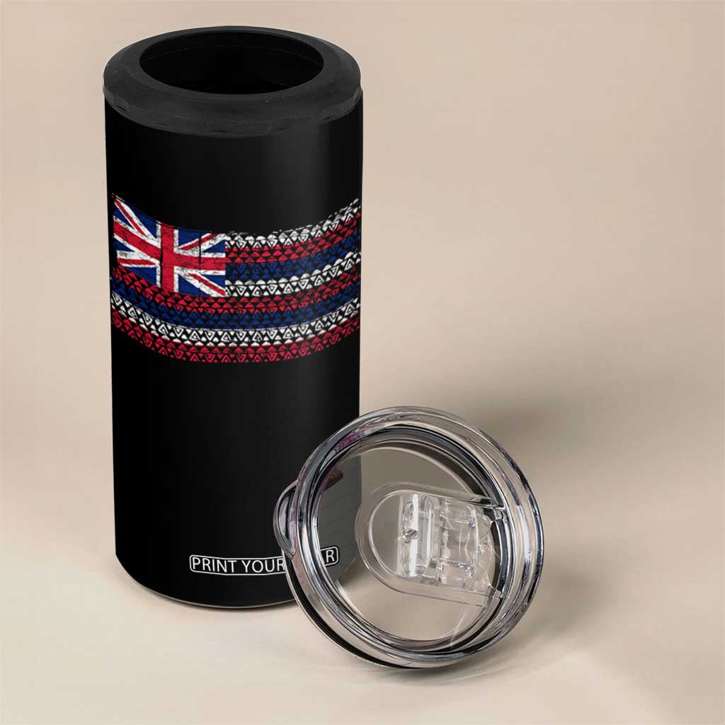 Hawaiian Tribal Flag State of Hawaii 4 in 1 Can Cooler Tumbler TS11 Print Your Wear
