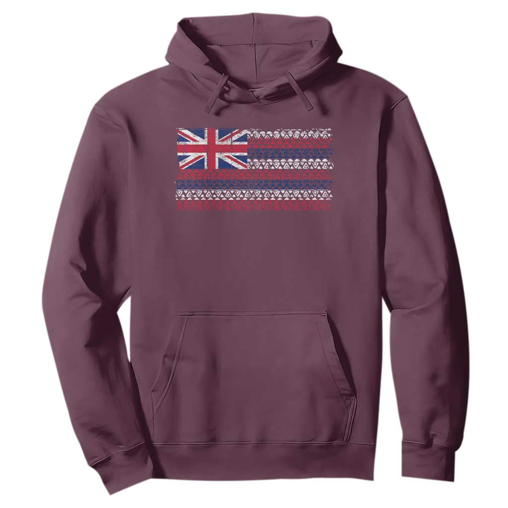 Hawaiian Tribal Flag State of Hawaii Hoodie TS11 Maroon Print Your Wear