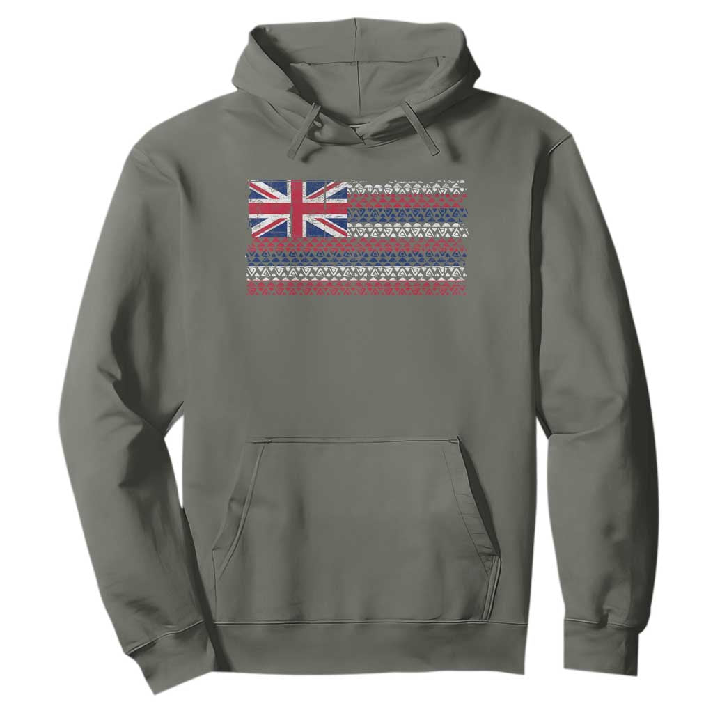 Hawaiian Tribal Flag State of Hawaii Hoodie TS11 Military Green Print Your Wear