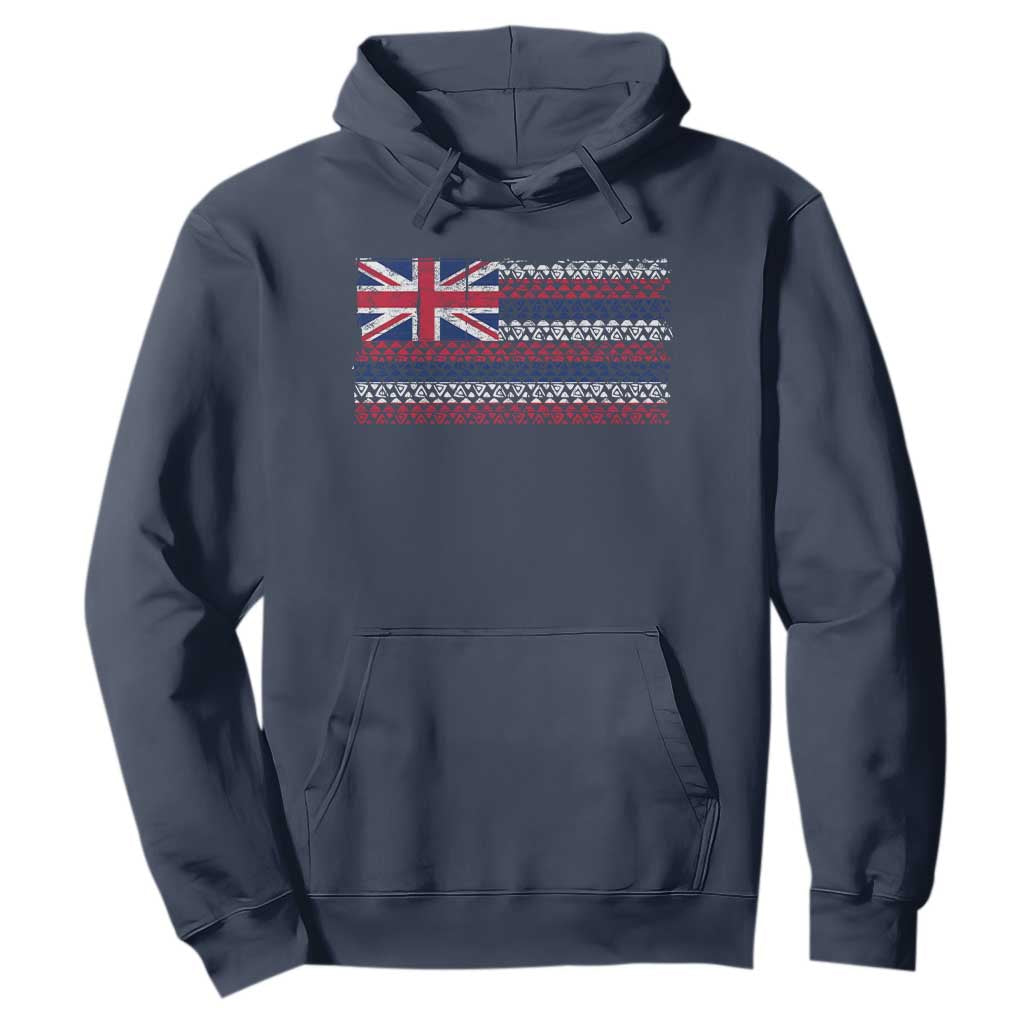 Hawaiian Tribal Flag State of Hawaii Hoodie TS11 Navy Print Your Wear