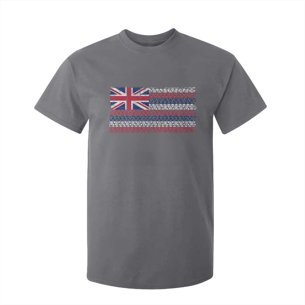 Hawaiian Tribal Flag State of Hawaii T Shirt For Kid TS11 Charcoal Print Your Wear