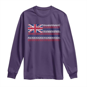 Hawaiian Tribal Flag State of Hawaii Long Sleeve Shirt TS11 Purple Print Your Wear