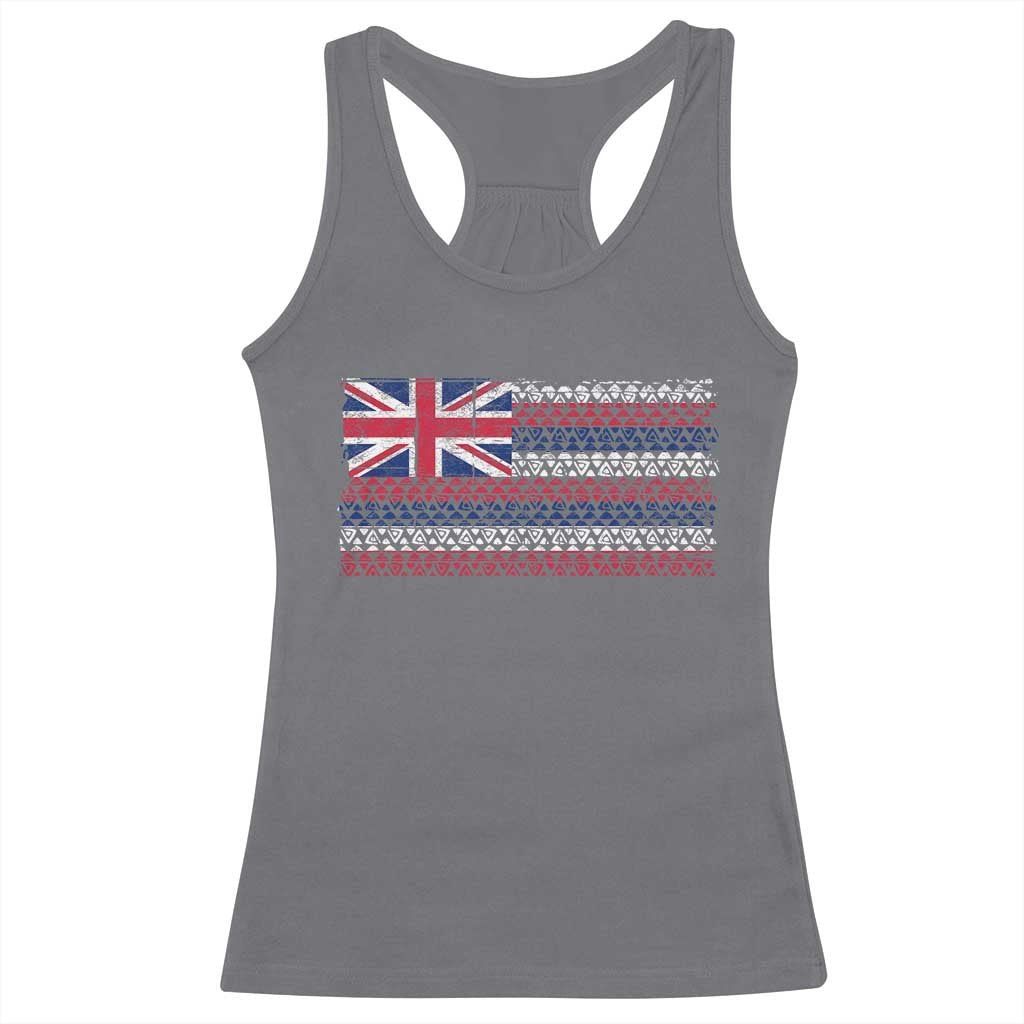 Hawaiian Tribal Flag State of Hawaii Racerback Tank Top TS11 Charcoal Print Your Wear