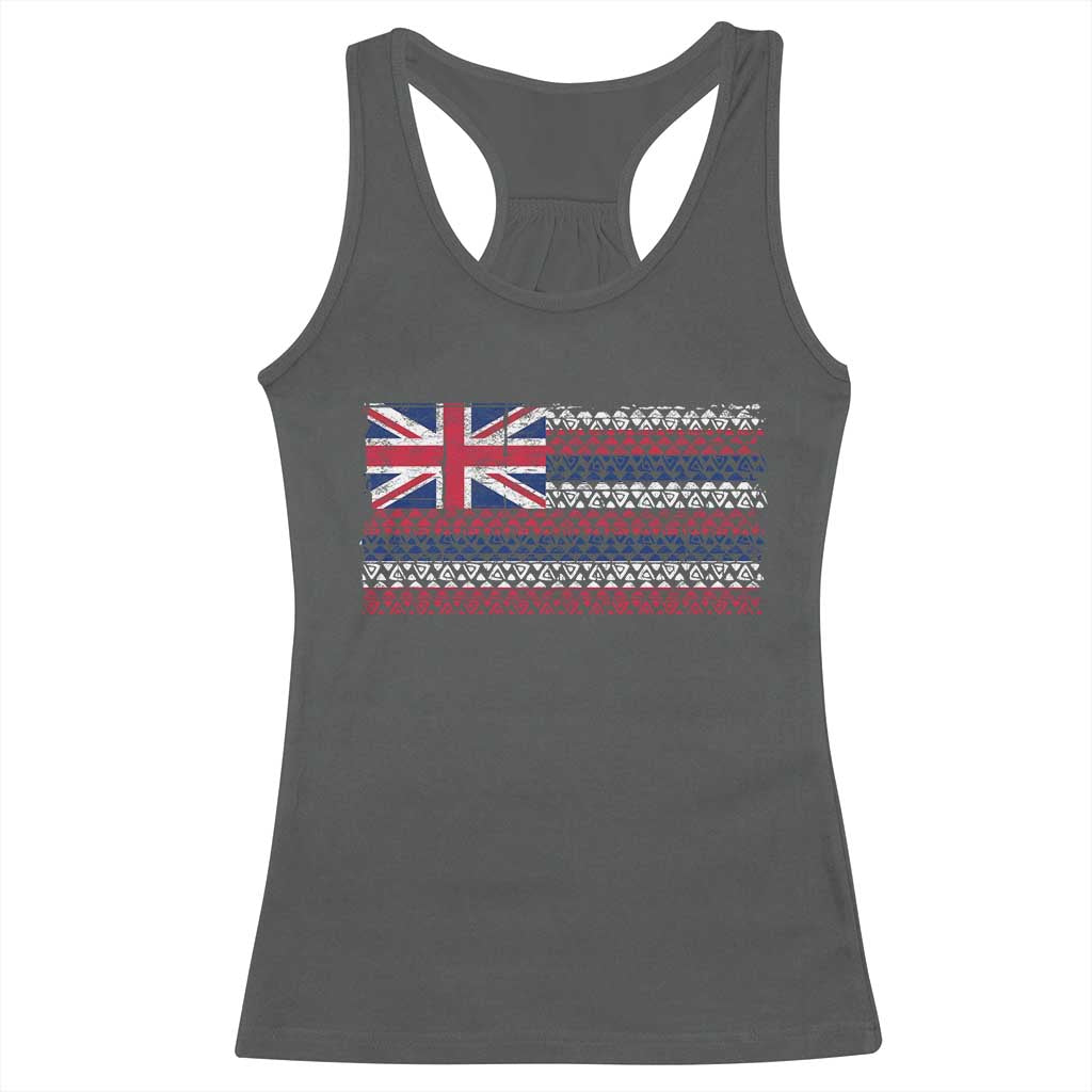 Hawaiian Tribal Flag State of Hawaii Racerback Tank Top TS11 Dark Heather Print Your Wear
