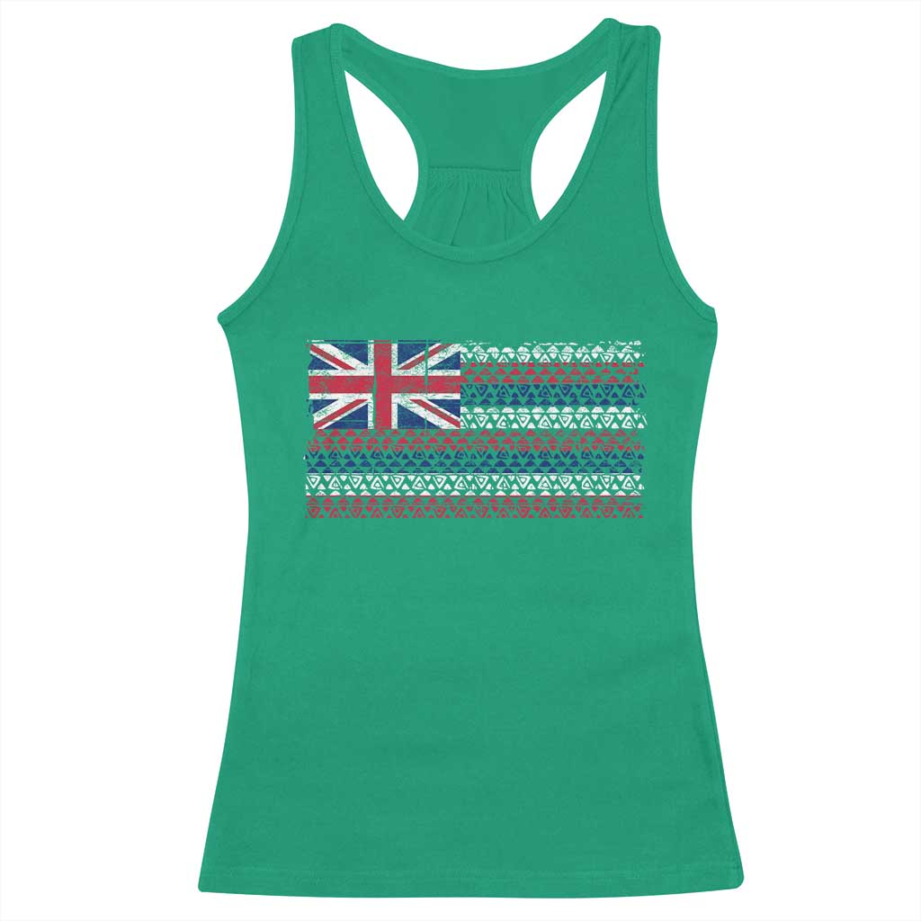 Hawaiian Tribal Flag State of Hawaii Racerback Tank Top TS11 Irish Green Print Your Wear