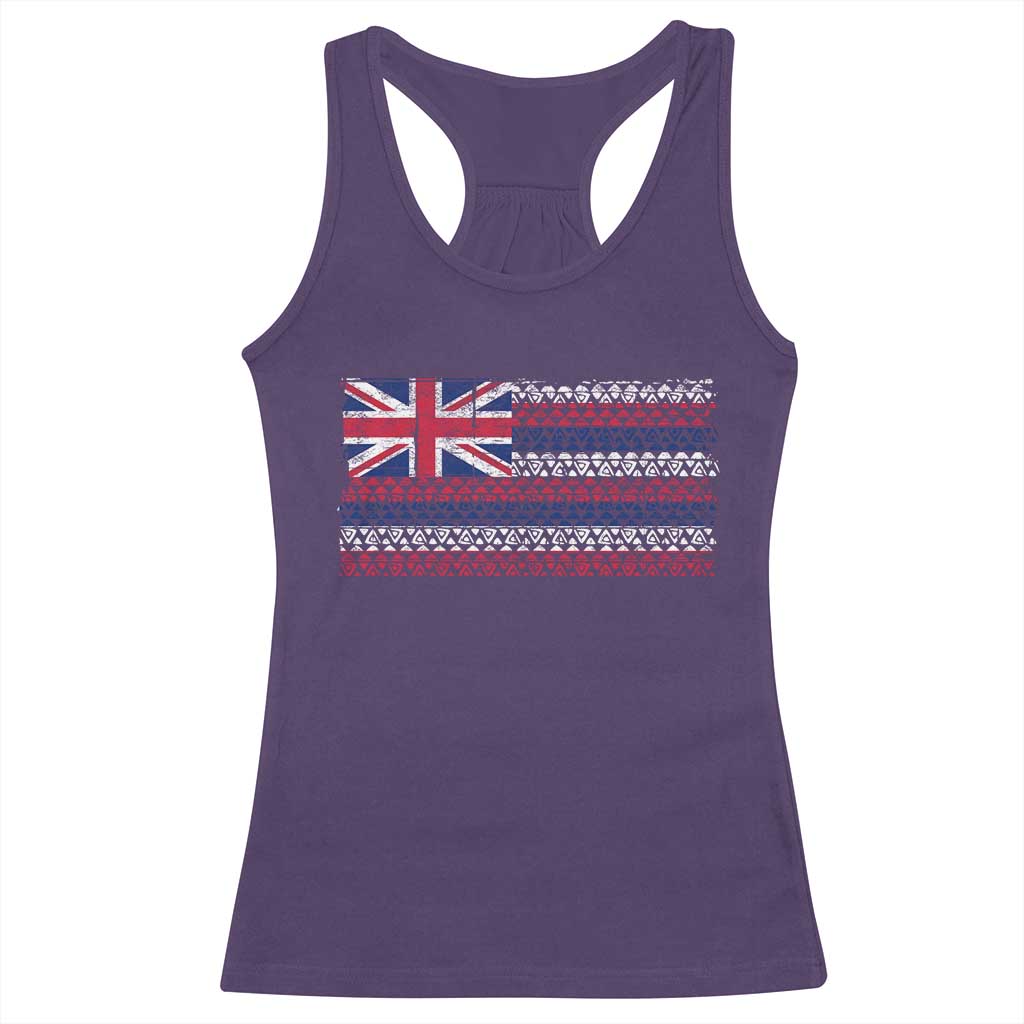 Hawaiian Tribal Flag State of Hawaii Racerback Tank Top TS11 Purple Print Your Wear