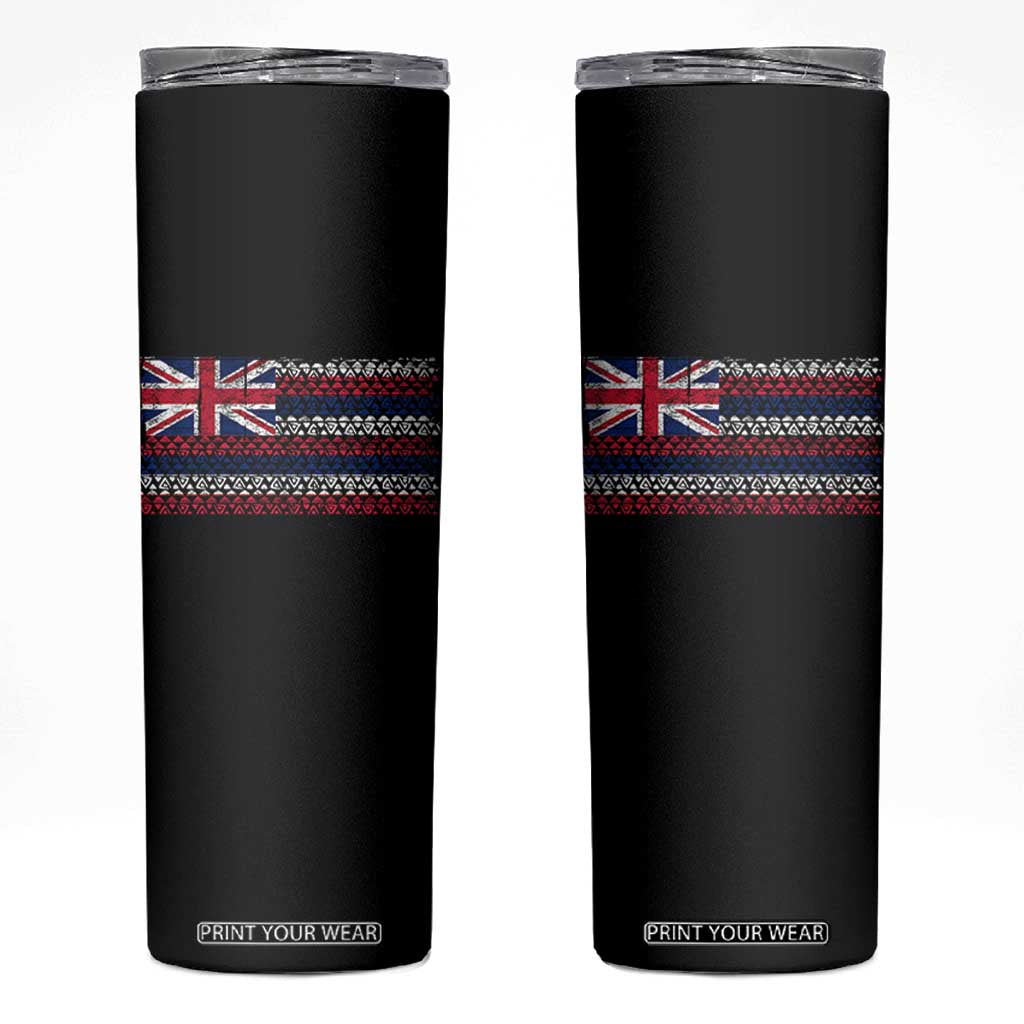 Hawaiian Tribal Flag State of Hawaii Skinny Tumbler TS11 Black Print Your Wear