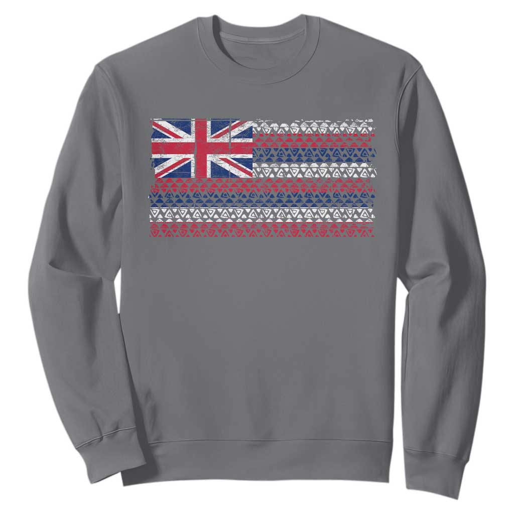Hawaiian Tribal Flag State of Hawaii Sweatshirt TS11 Charcoal Print Your Wear