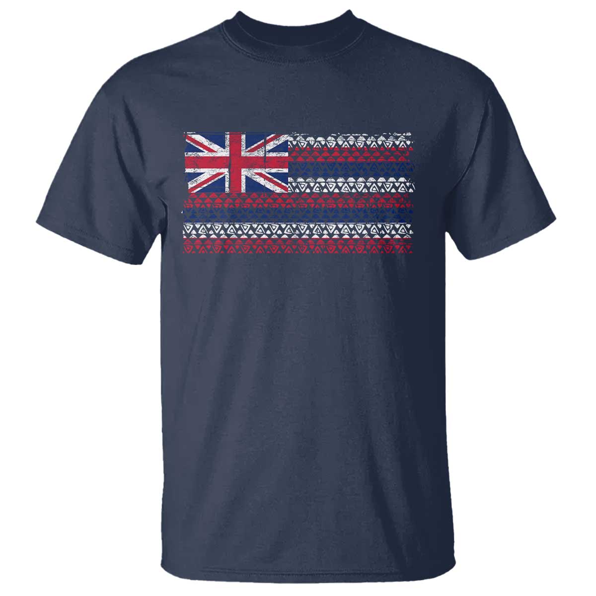 Hawaiian Tribal Flag State of Hawaii T Shirt TS11 Navy Print Your Wear