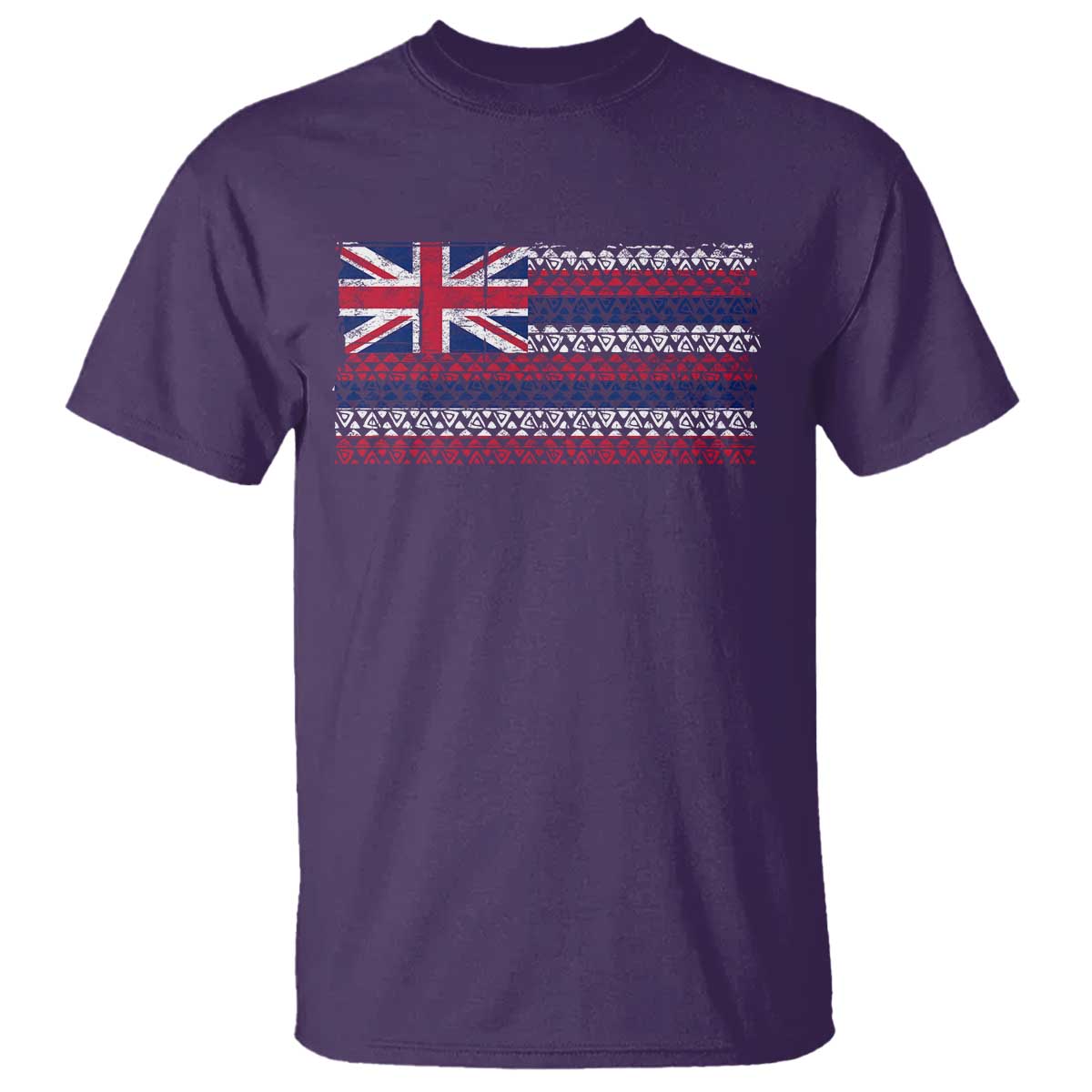 Hawaiian Tribal Flag State of Hawaii T Shirt TS11 Purple Print Your Wear