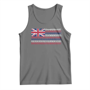 Hawaiian Tribal Flag State of Hawaii Tank Top TS11 Black Heather Print Your Wear