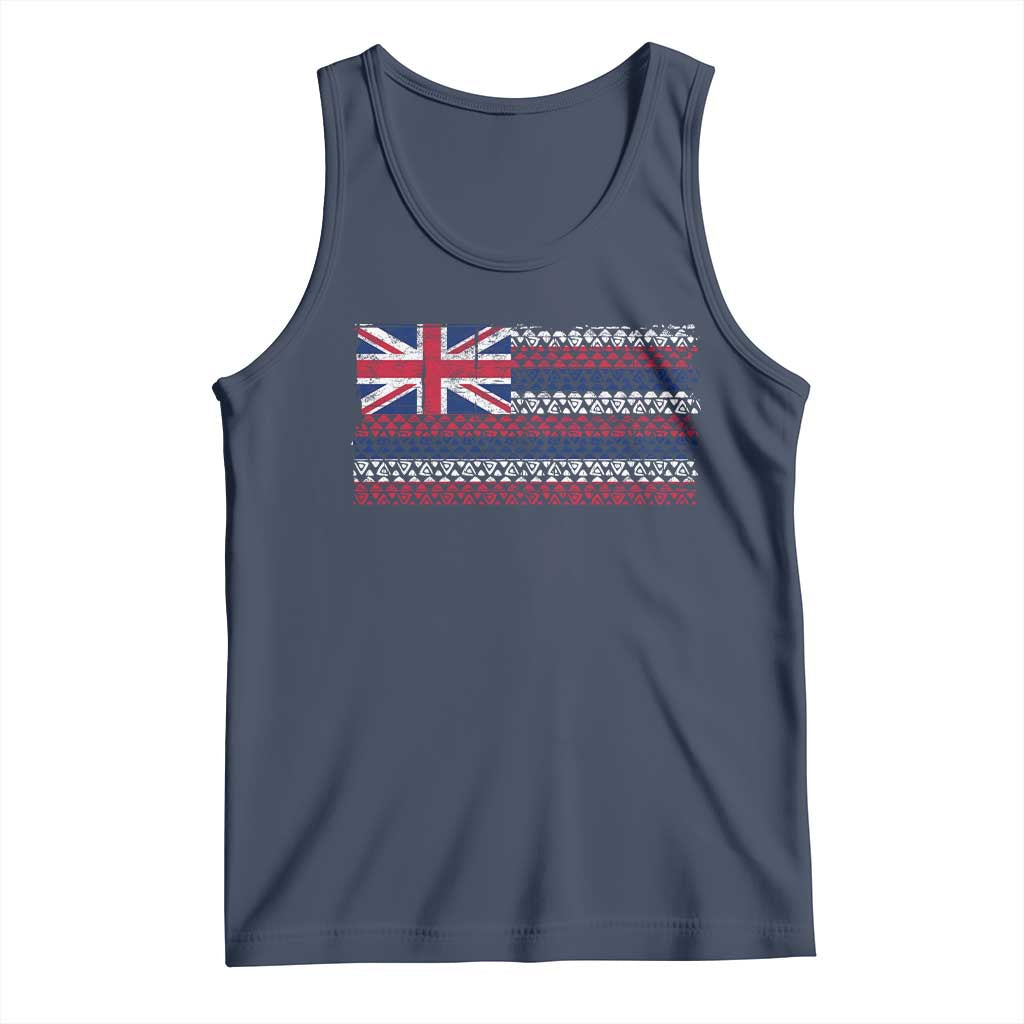 Hawaiian Tribal Flag State of Hawaii Tank Top TS11 Navy Print Your Wear