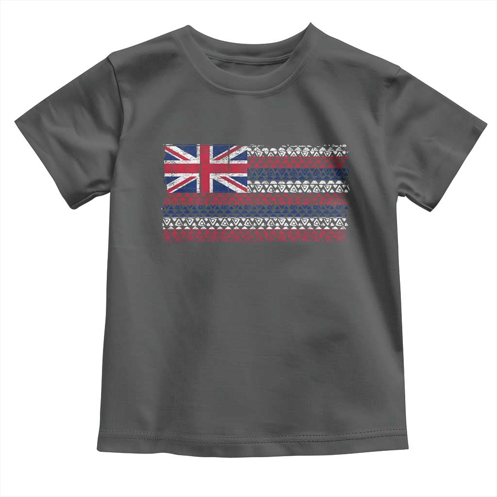 Hawaiian Tribal Flag State of Hawaii Toddler T Shirt TS11 Dark Heather Print Your Wear