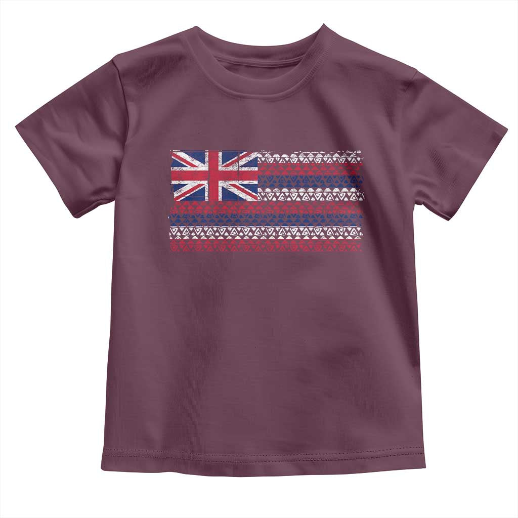 Hawaiian Tribal Flag State of Hawaii Toddler T Shirt TS11 Maroon Print Your Wear