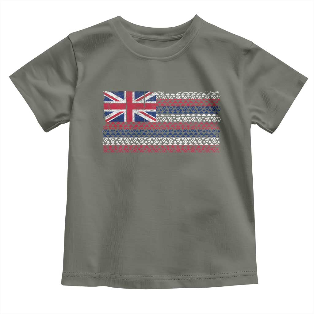 Hawaiian Tribal Flag State of Hawaii Toddler T Shirt TS11 Military Green Print Your Wear