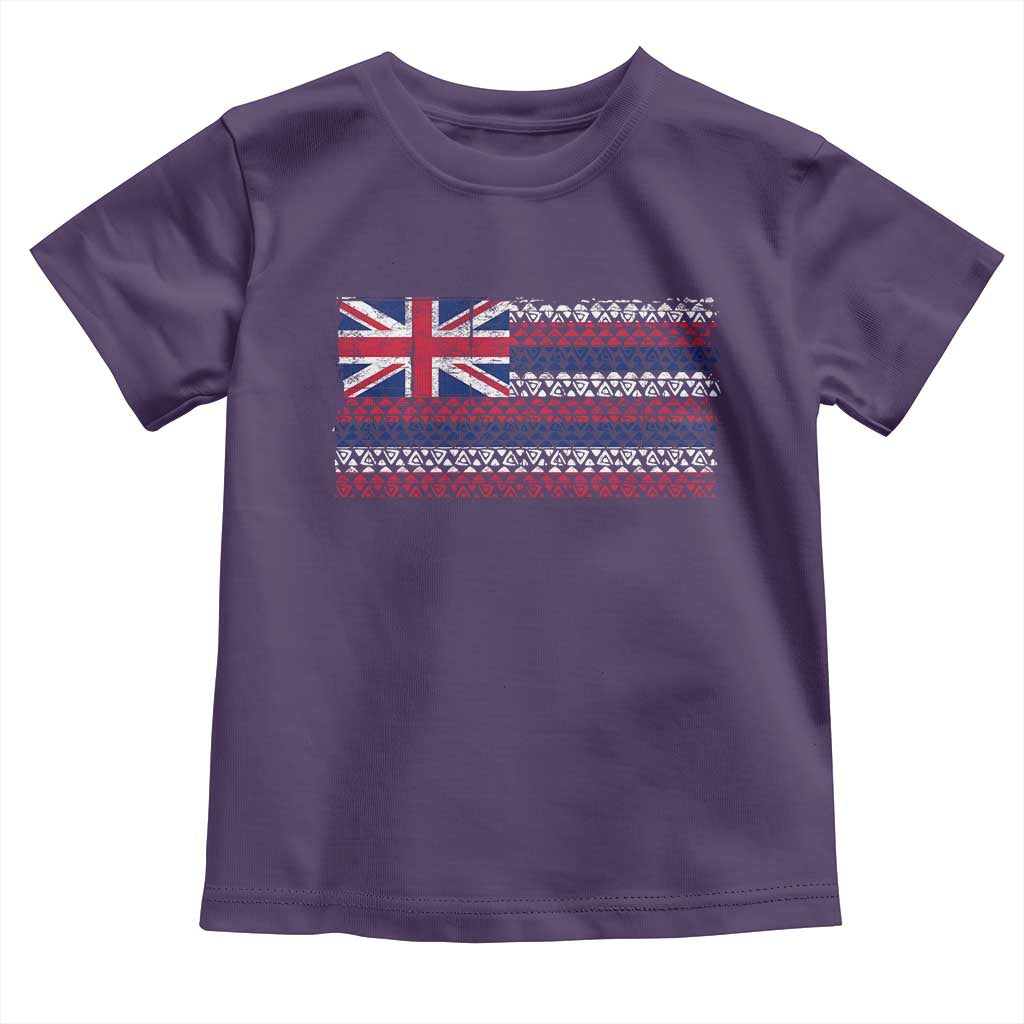 Hawaiian Tribal Flag State of Hawaii Toddler T Shirt TS11 Purple Print Your Wear