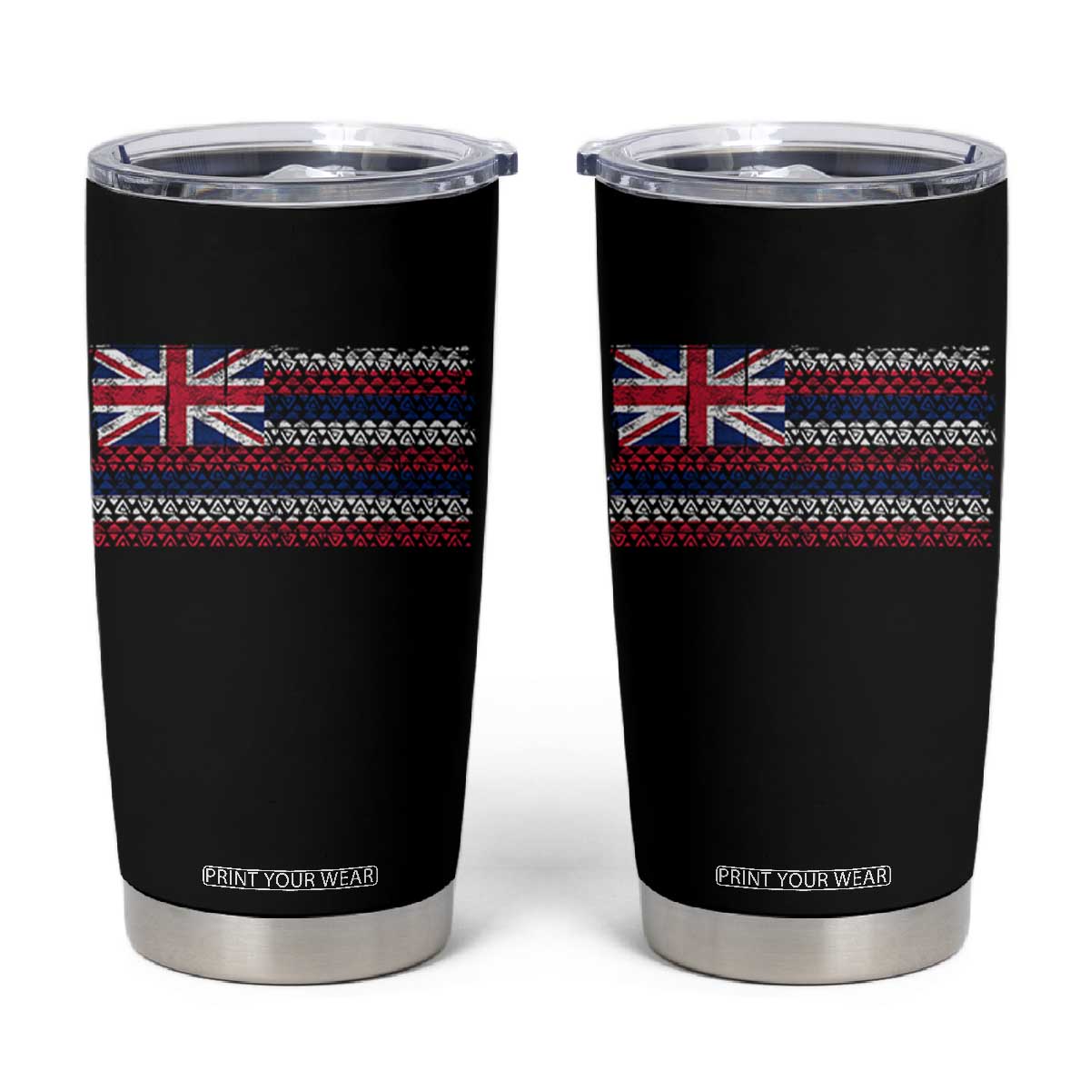 Hawaiian Tribal Flag State of Hawaii Tumbler Cup TS11 Black Print Your Wear