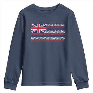 Hawaiian Tribal Flag State of Hawaii Youth Sweatshirt TS11 Navy Print Your Wear