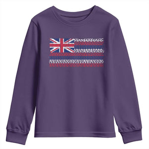 Hawaiian Tribal Flag State of Hawaii Youth Sweatshirt TS11 Purple Print Your Wear