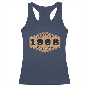 40th Birthday Racerback Tank Top 1986 Limited Edition Gifts For Turning 40 TS11 Navy Print Your Wear