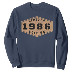 40th Birthday Sweatshirt 1986 Limited Edition Gifts For Turning 40 TS11 Navy Print Your Wear