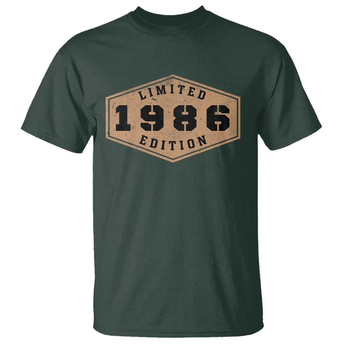 40th Birthday T Shirt 1986 Limited Edition Gifts For Turning 40 TS11 Dark Forest Green Print Your Wear