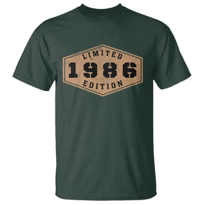 40th Birthday T Shirt 1986 Limited Edition Gifts For Turning 40 TS11 Dark Forest Green Print Your Wear