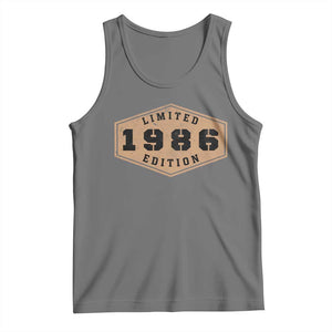 40th Birthday Tank Top 1986 Limited Edition Gifts For Turning 40 TS11 Black Heather Print Your Wear