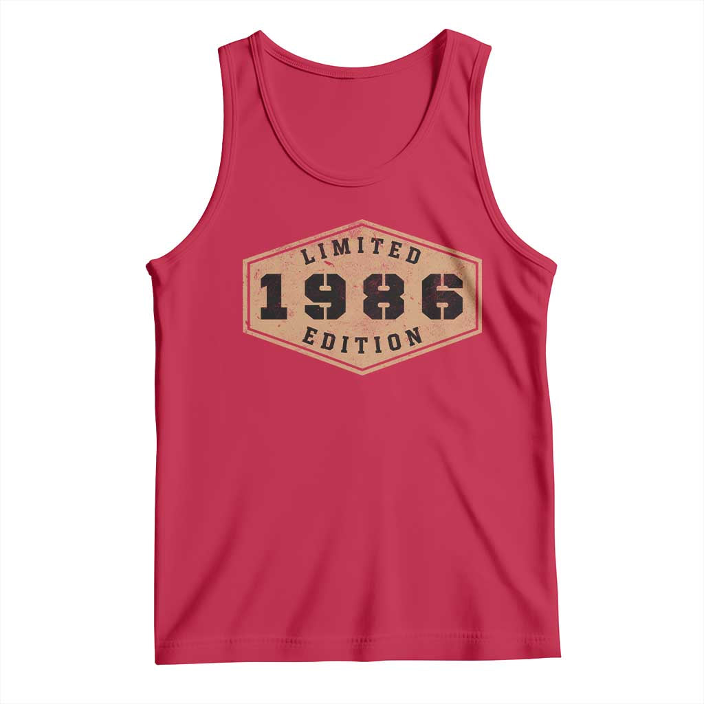 40th Birthday Tank Top 1986 Limited Edition Gifts For Turning 40 TS11 Red Print Your Wear