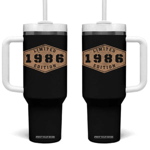 40th Birthday Tumbler With Handle 1986 Limited Edition Gifts For Turning 40 TS11 One Size: 40 oz Black Print Your Wear