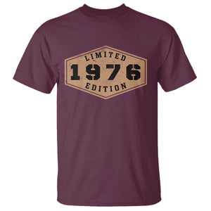 50th Birthday T Shirt 1976 Limited Edition Gifts For Turning 50 TS11 Maroon Print Your Wear