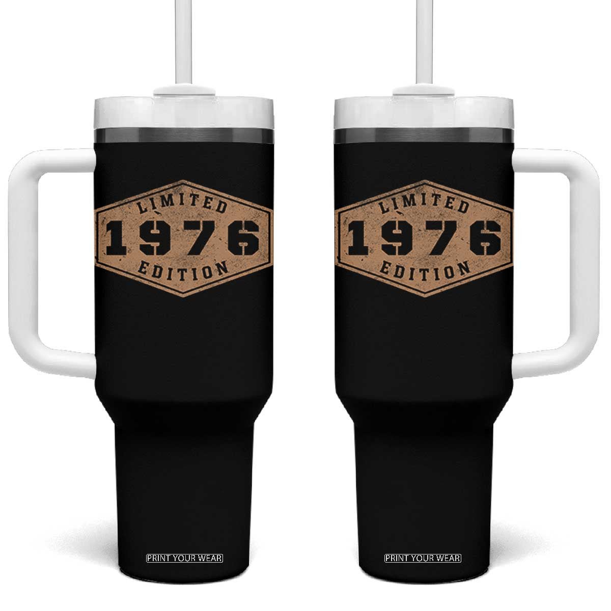 50th Birthday Tumbler With Handle 1976 Limited Edition Gifts For Turning 50 TS11 One Size: 40 oz Black Print Your Wear