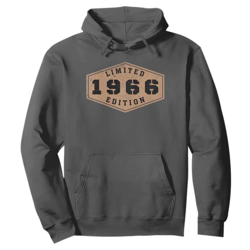 60th Birthday Hoodie 1966 Limited Edition Gifts For Turning 60 TS11 Dark Heather Print Your Wear