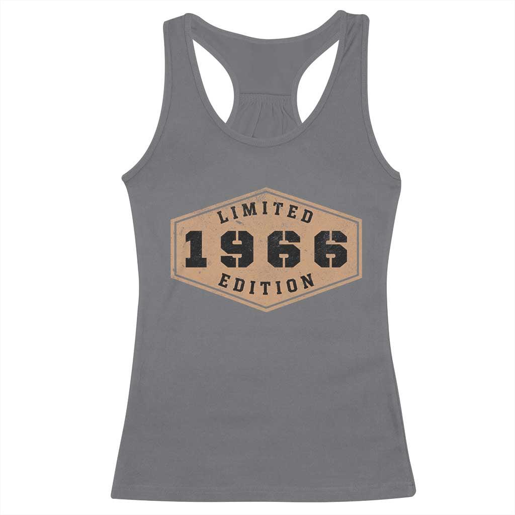 60th Birthday Racerback Tank Top 1966 Limited Edition Gifts For Turning 60 TS11 Charcoal Print Your Wear