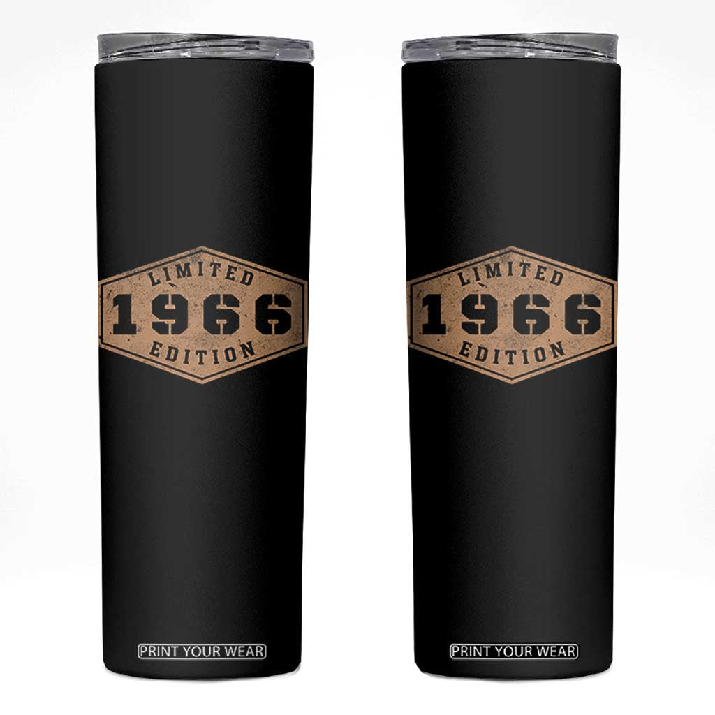 60th Birthday Skinny Tumbler 1966 Limited Edition Gifts For Turning 60 TS11 Black Print Your Wear