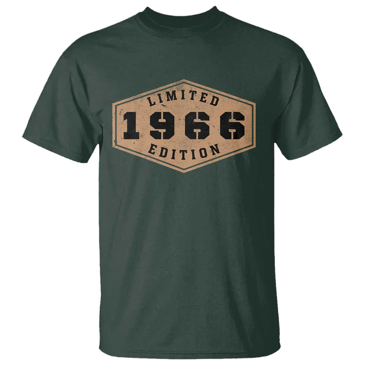 60th Birthday T Shirt 1966 Limited Edition Gifts For Turning 60 TS11 Dark Forest Green Print Your Wear