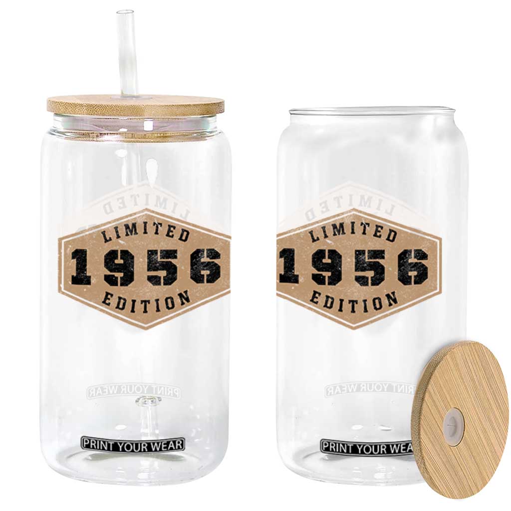 70th Birthday Glass Can 1956 Limited Edition Gifts For Turning 70 TS11 Print Your Wear
