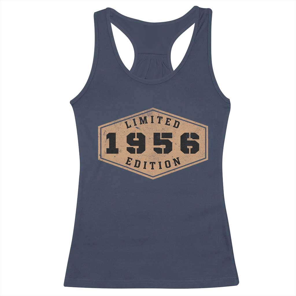 70th Birthday Racerback Tank Top 1956 Limited Edition Gifts For Turning 70 TS11 Navy Print Your Wear