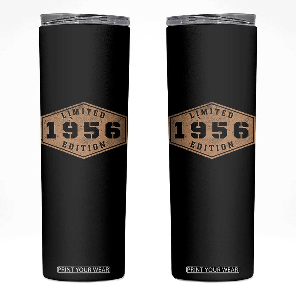 70th Birthday Skinny Tumbler 1956 Limited Edition Gifts For Turning 70 TS11 Black Print Your Wear