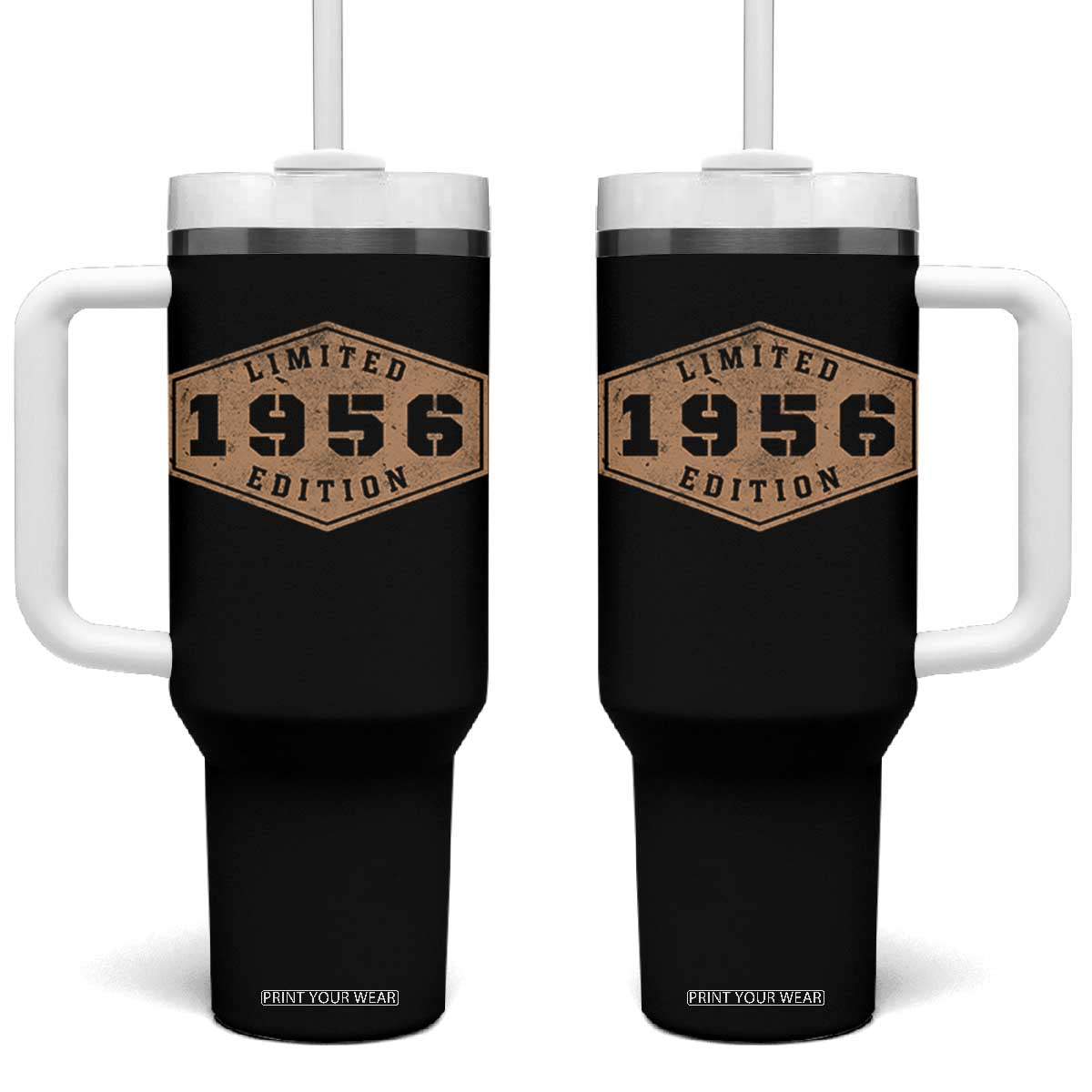70th Birthday Tumbler With Handle 1956 Limited Edition Gifts For Turning 70 TS11 One Size: 40 oz Black Print Your Wear