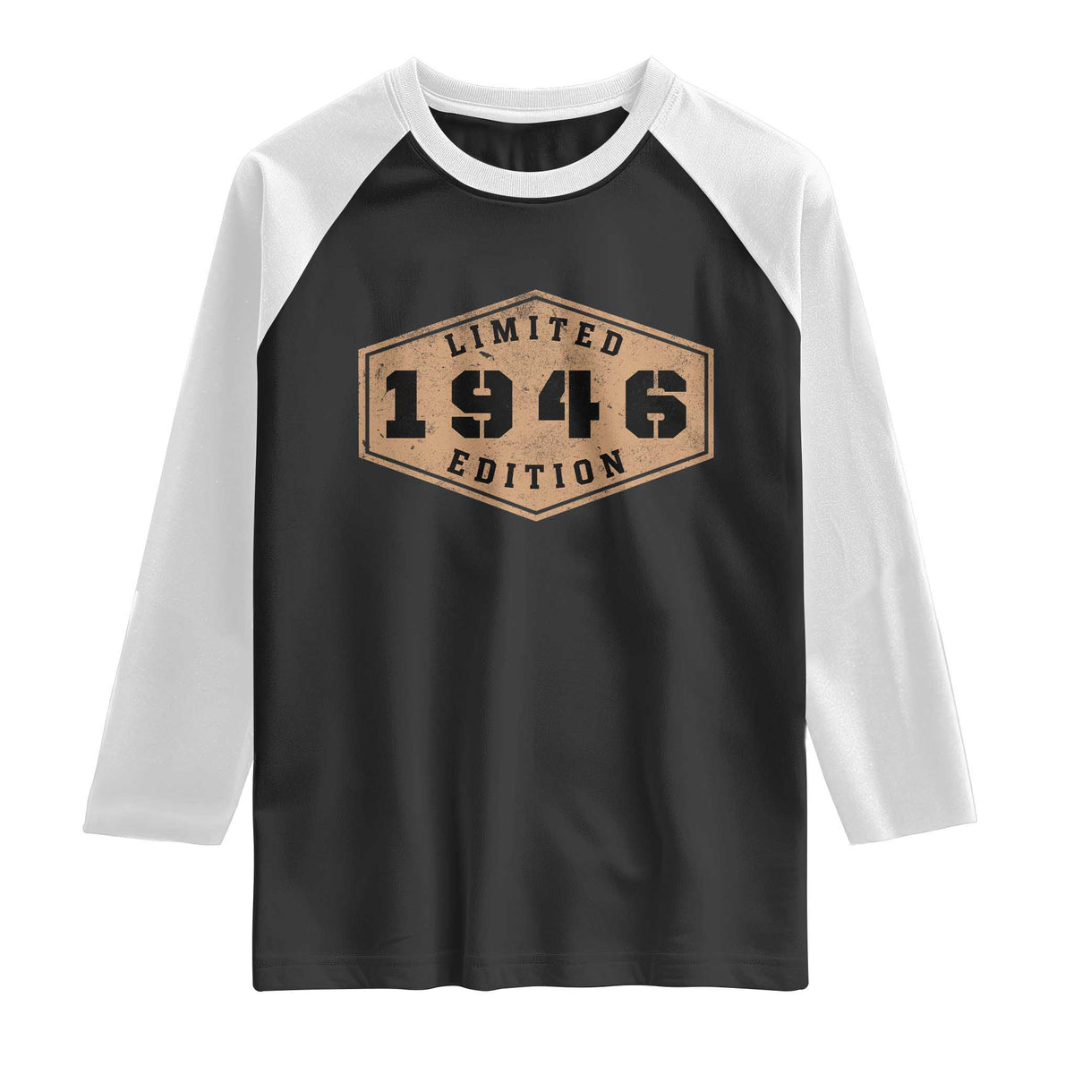 80th Birthday Raglan Shirt 1946 Limited Edition Gifts For Turning 80 TS11 Black White Print Your Wear