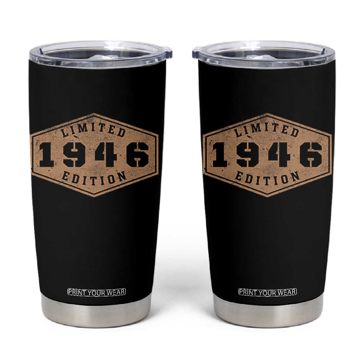80th Birthday Tumbler Cup 1946 Limited Edition Gifts For Turning 80 TS11 Black Print Your Wear
