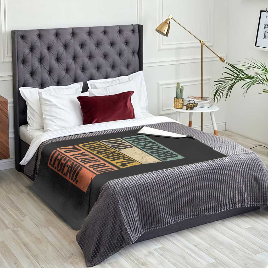 Husband Dad Grandpa 70 Year Old Legend Throw Blanket Funny 70th Birthday Fathers Day TS11 Print Your Wear