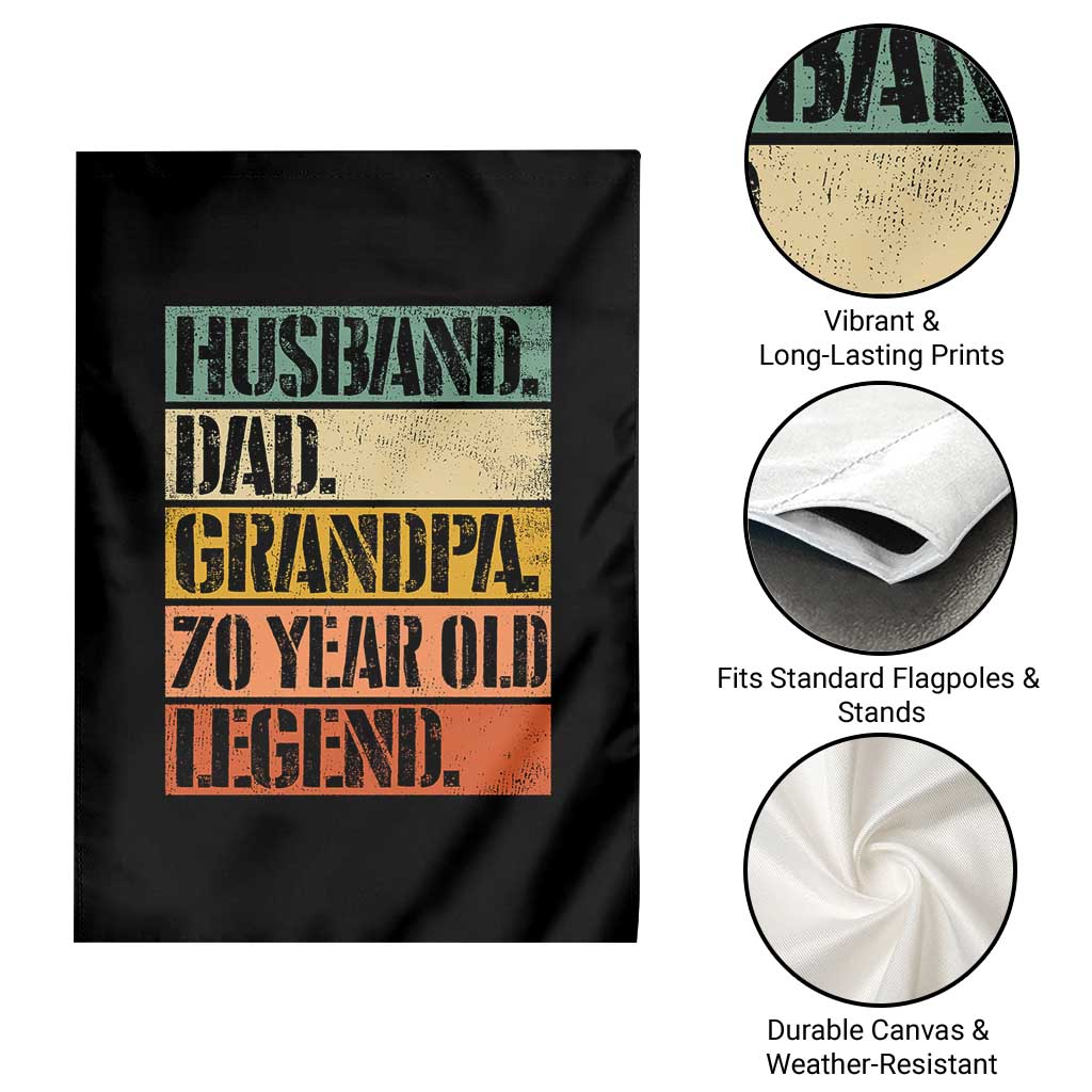 Husband Dad Grandpa 70 Year Old Legend Garden Flag Funny 70th Birthday Fathers Day TS11 Print Your Wear