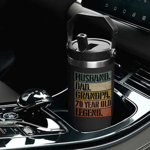Husband Dad Grandpa 70 Year Old Legend Flip Straw Tumbler Funny 70th Birthday Fathers Day TS11 Print Your Wear