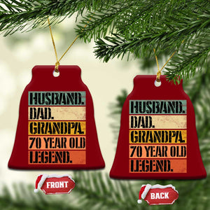 Husband Dad Grandpa 70 Year Old Legend Ceramic Ornament Funny 70th Birthday Fathers Day TS11 Print Your Wear
