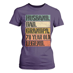 Husband Dad Grandpa 70 Year Old Legend T Shirt For Women Funny 70th Birthday Fathers Day TS11 Purple Print Your Wear