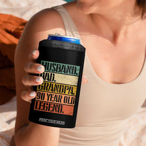 Husband Dad Grandpa 90 Year Old Legend 4 in 1 Can Cooler Tumbler Funny 90th Birthday Fathers Day TS11 Print Your Wear